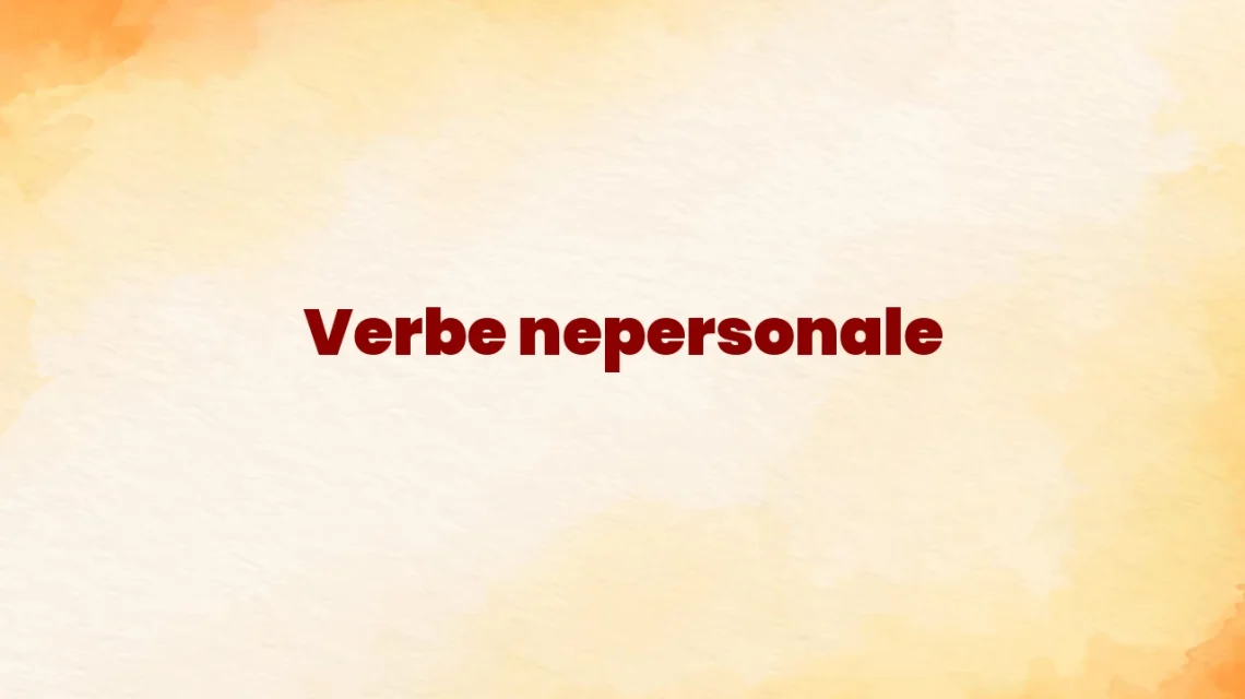 verbe nepersonale